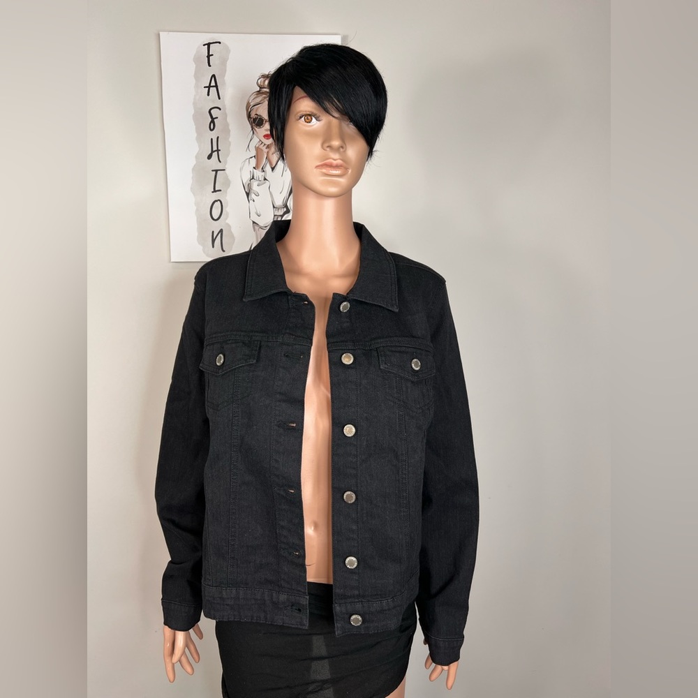 Plus Size Denim Stretchy Jacket